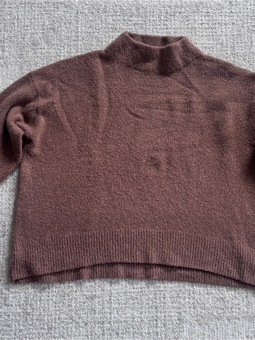 Women's Mock Neck Sweater in Rich Chocolate Brown